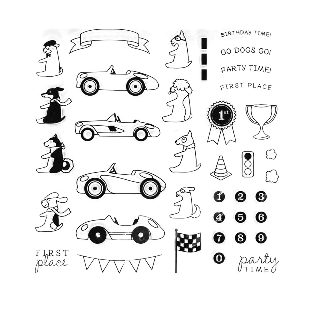 Party Time Clear Stamp Set, Celebration Stamps for Cards