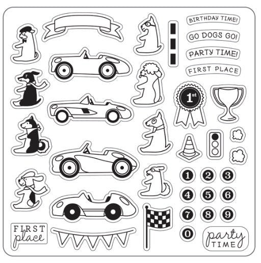 Party Time Clear Stamp Set, Celebration Stamps for Cards