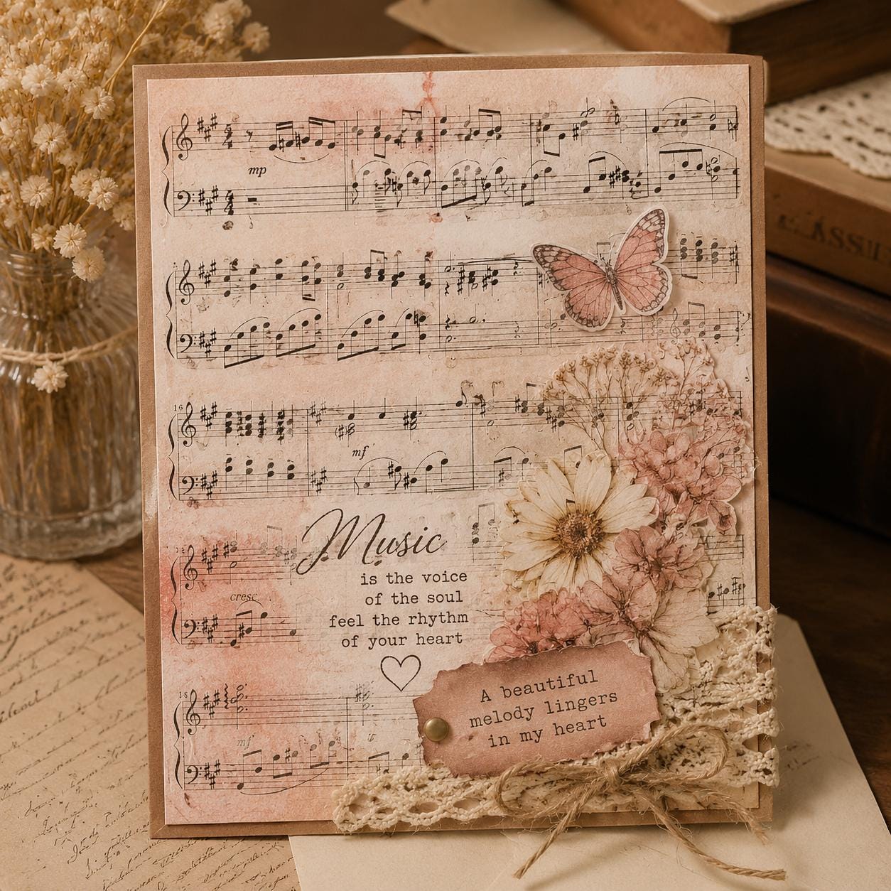 Music Notes Clear Stamp, DIY Scrapbooking, Card Making