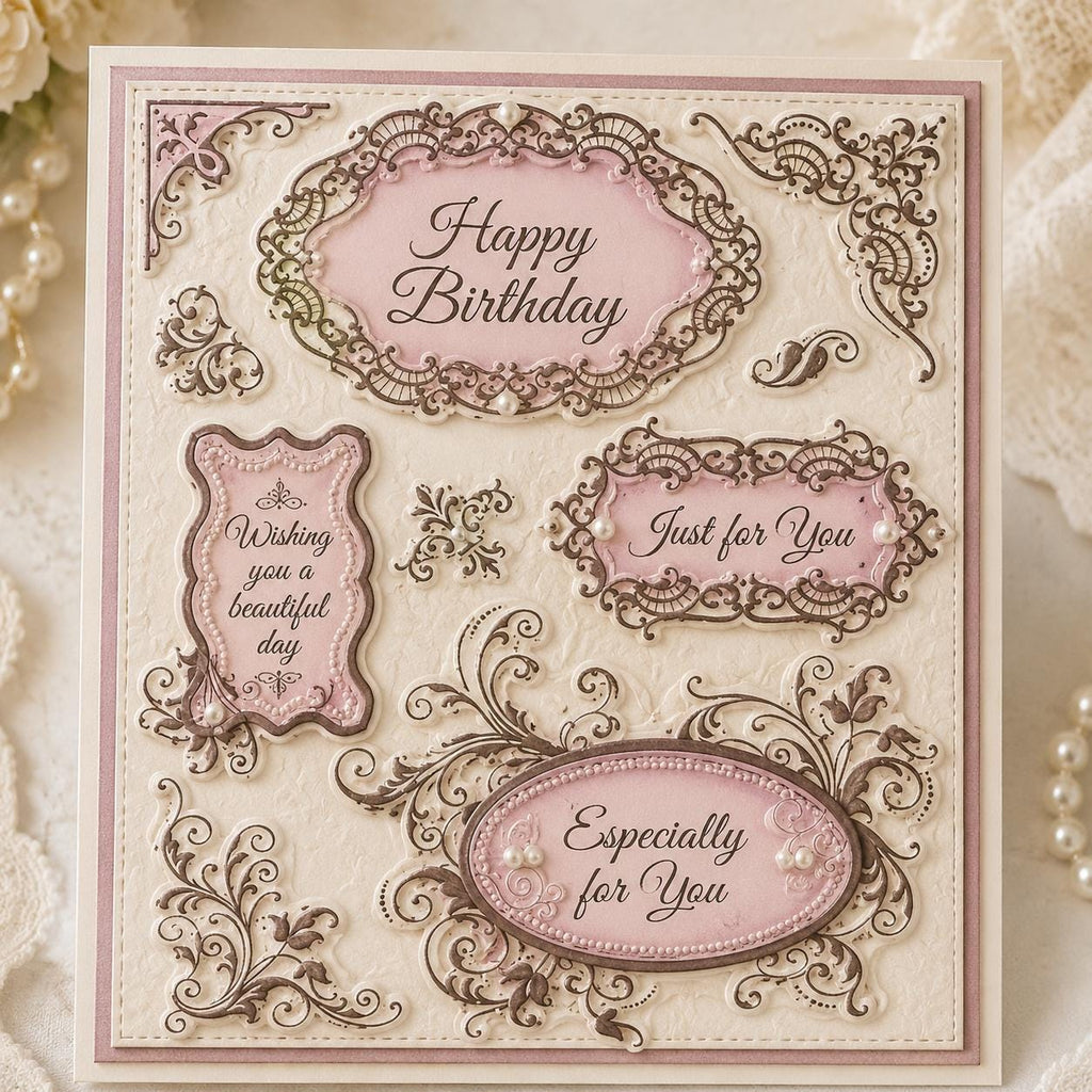 Flower Lace Frame Clear Stamps, DIY Scrapbooking (14x18cm)