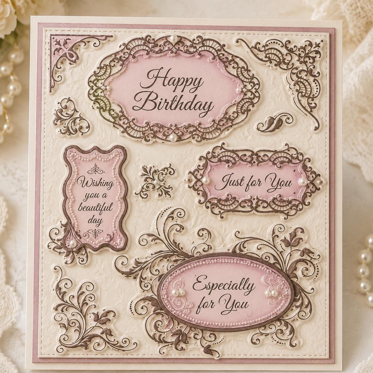 Flower Lace Frame Clear Stamps, DIY Scrapbooking (14x18cm)