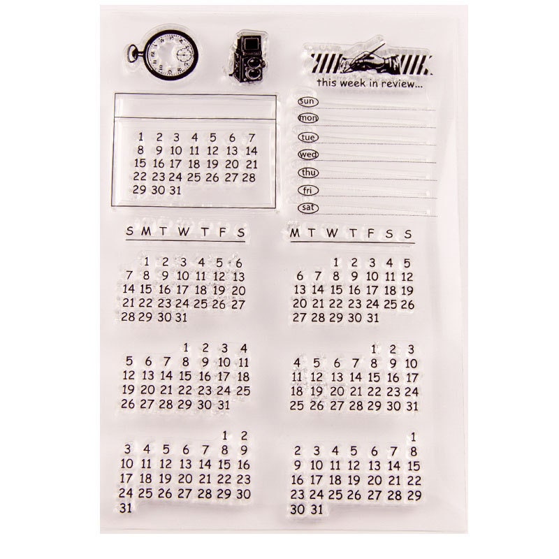 Calendar Date Clear Stamps for Scrapbooking & Card Making