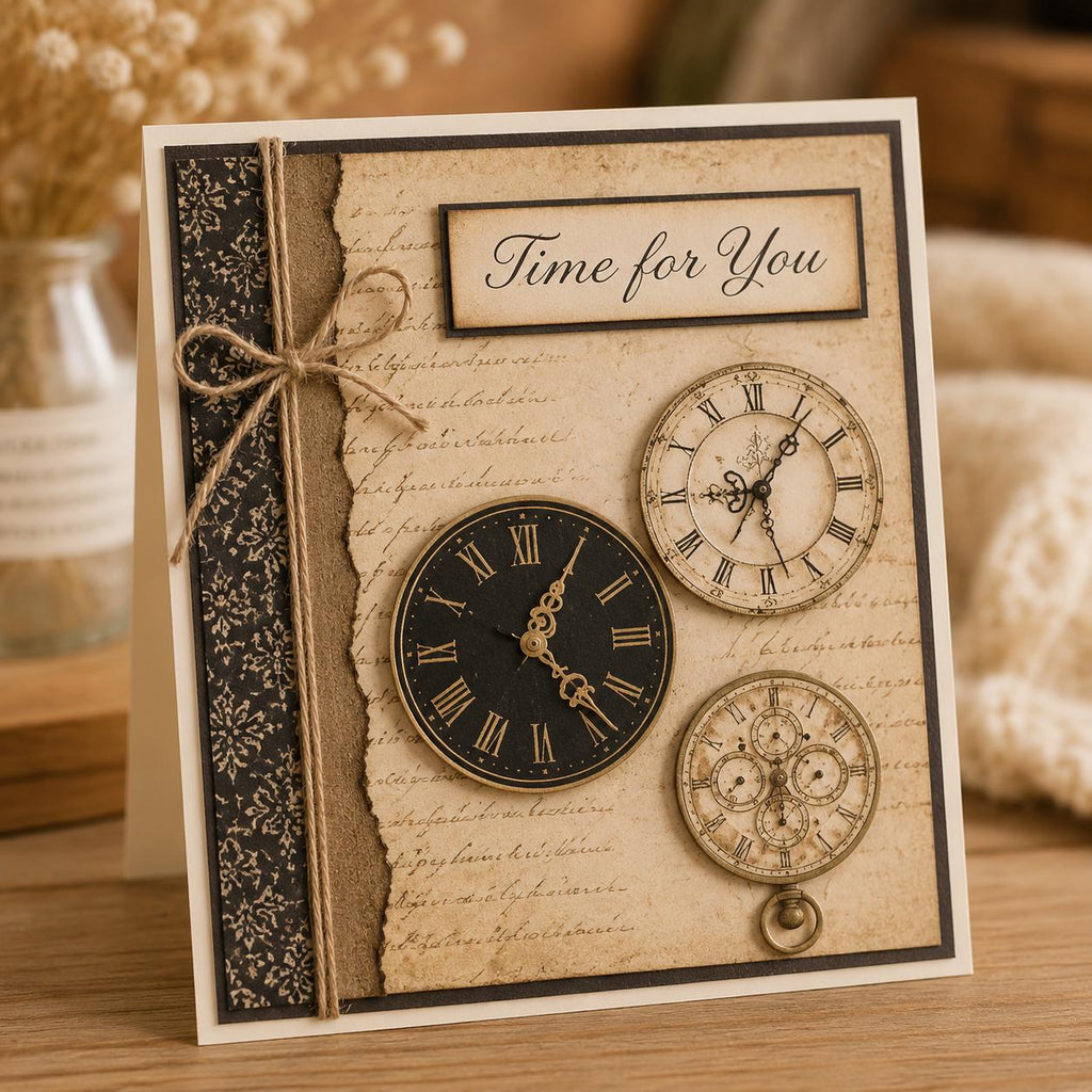 Time Clock Clear Stamps, DIY Scrapbooking (10.5x12cm)