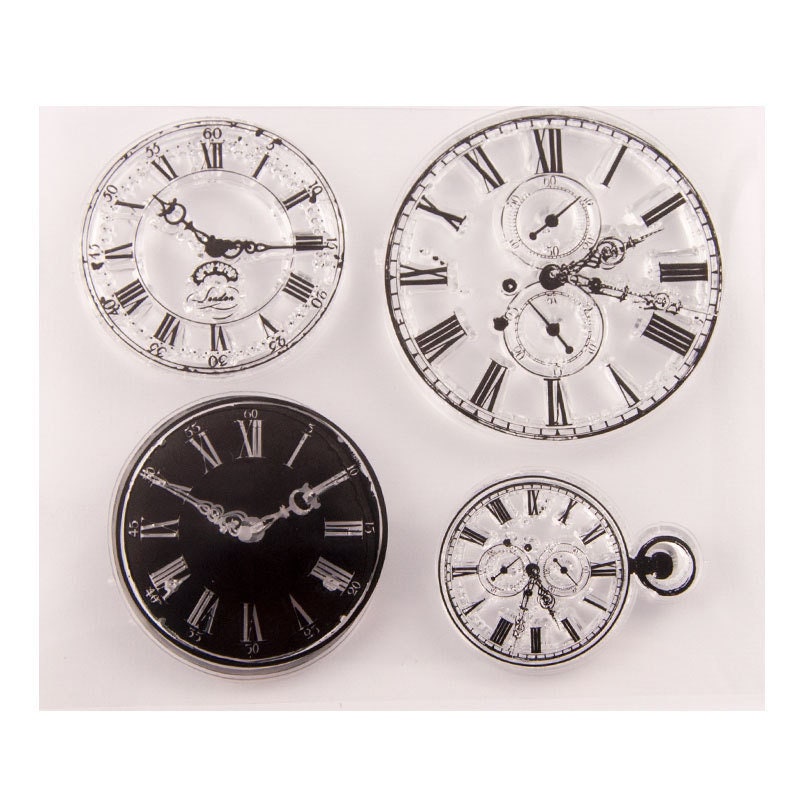 Time Clock Clear Stamps, DIY Scrapbooking (10.5x12cm)
