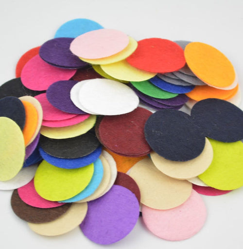 200 Acrylic Felt Circles, 4cm Solid Colors, Craft Supplies