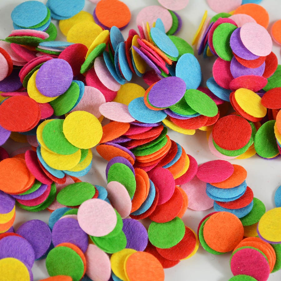 400 Mixed Color Felt Circles, Craft Project Supplies (2.5cm)