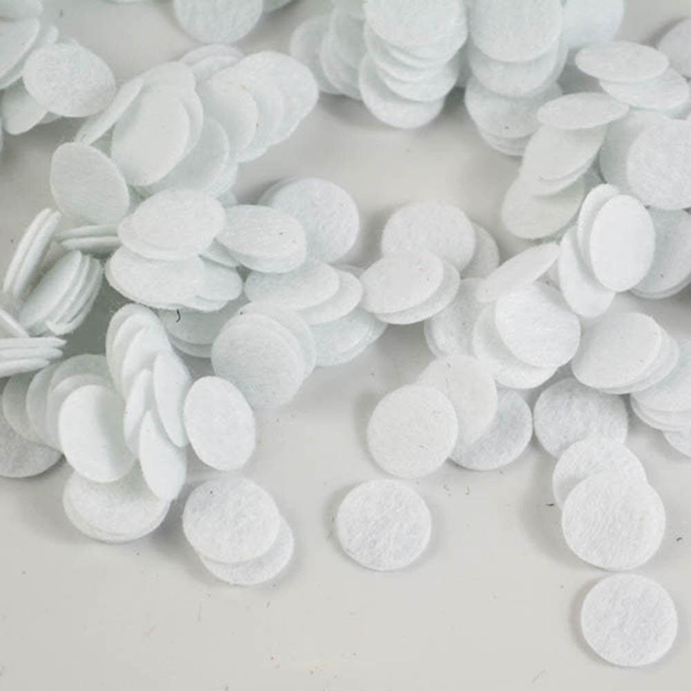 500 White Wool Felt Circles, 2cm Craft Project Supplies