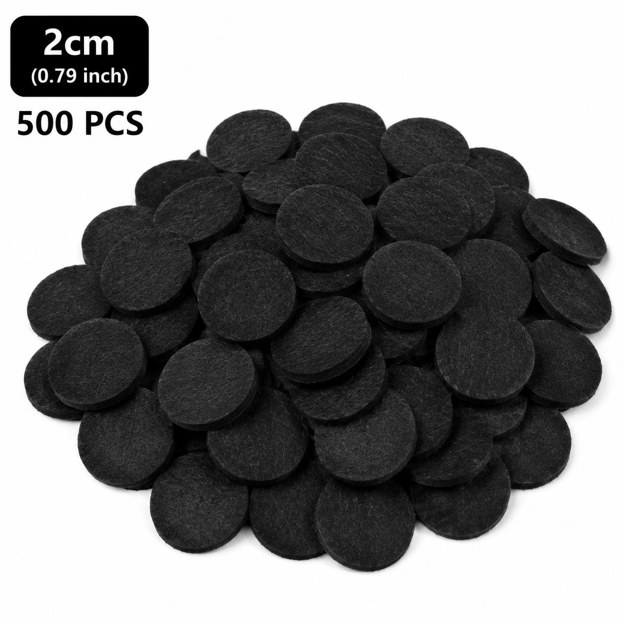 500 Black Felt Circles, 2cm Fabric Appliques for Crafts