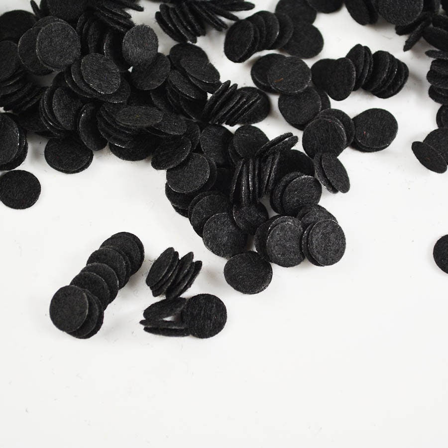 500 Black Felt Circles, 2cm Fabric Appliques for Crafts