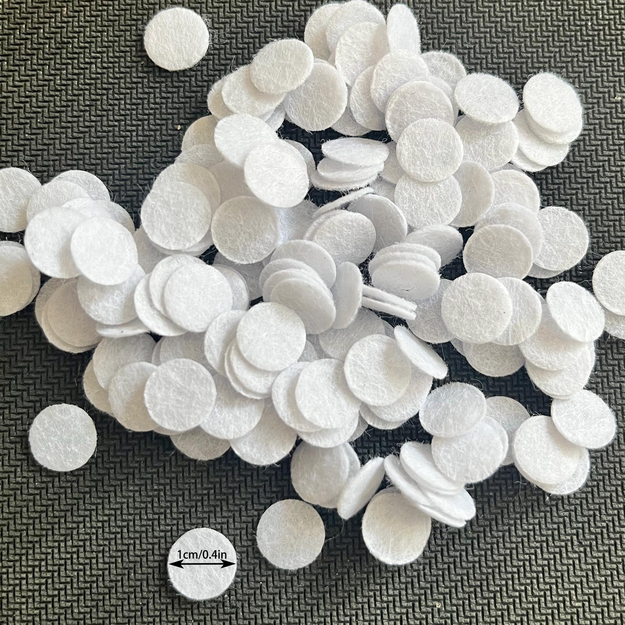 1000 White Felt Circles, 1cm Fabric Appliques for Crafts