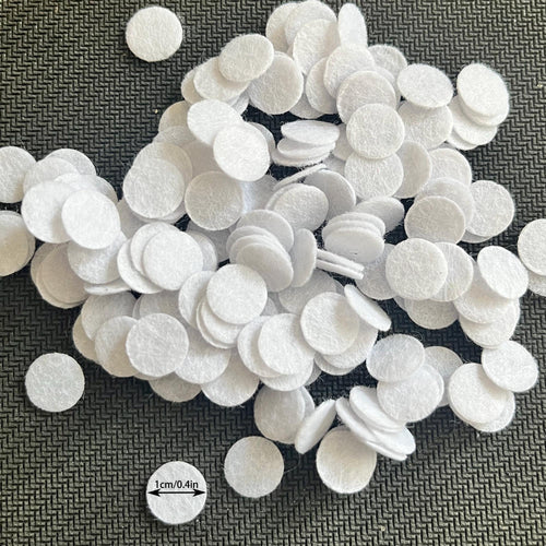 1000 White Felt Circles, 1cm Fabric Appliques for Crafts