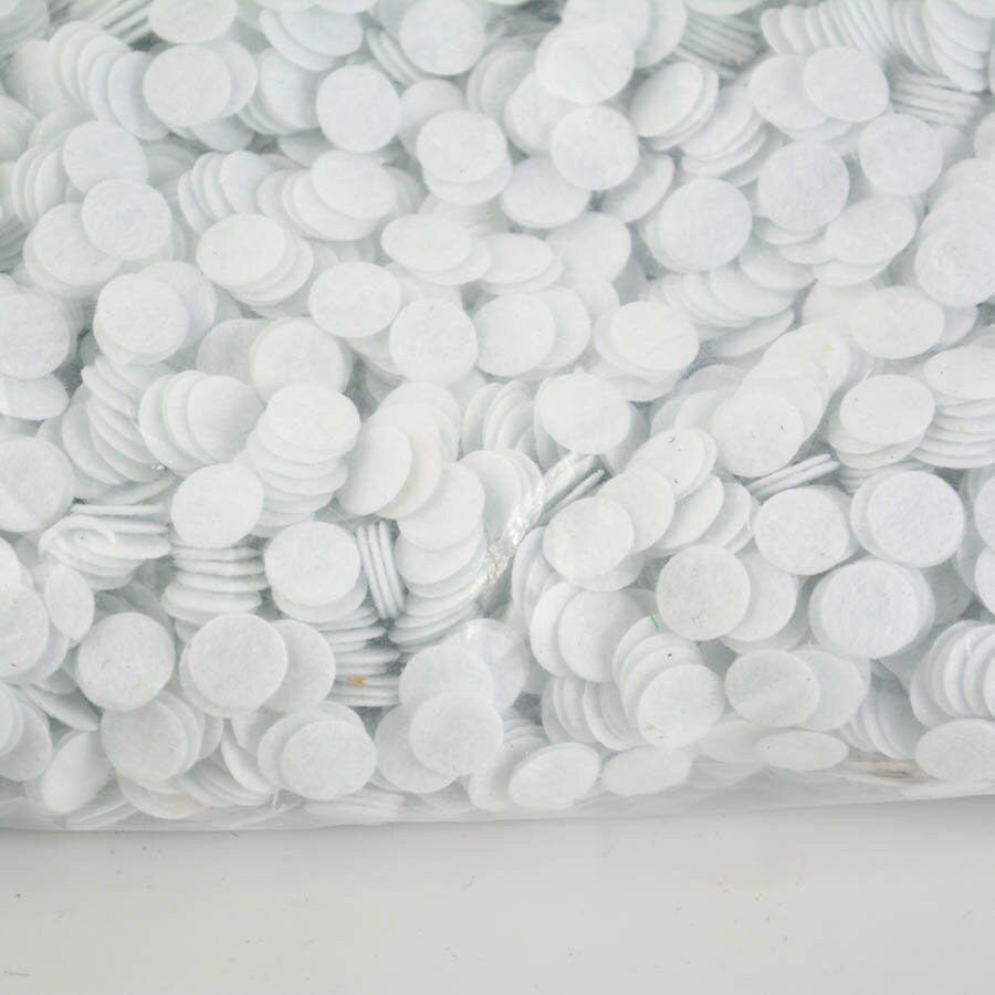 1000 White Felt Circles, 1cm Fabric Appliques for Crafts