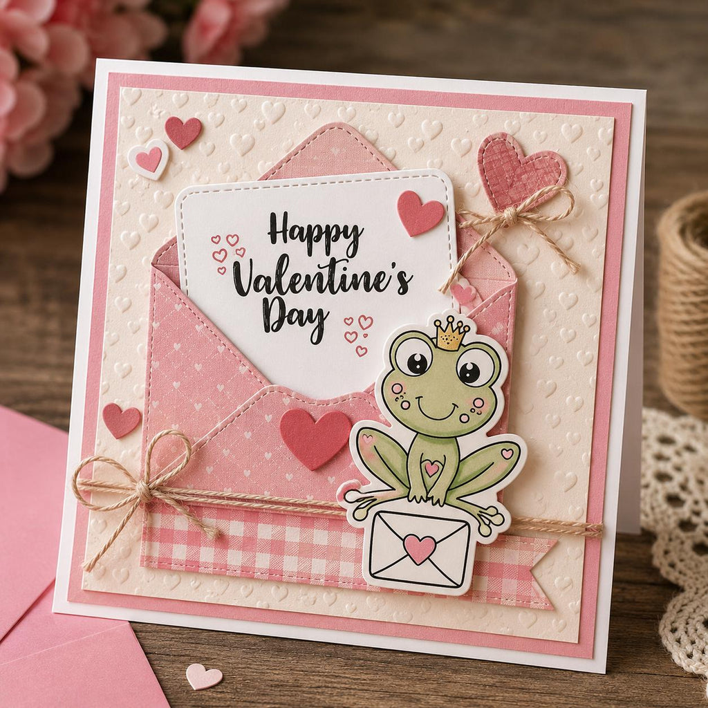 Frog Valentine's Day Clear Stamp Set for Cards