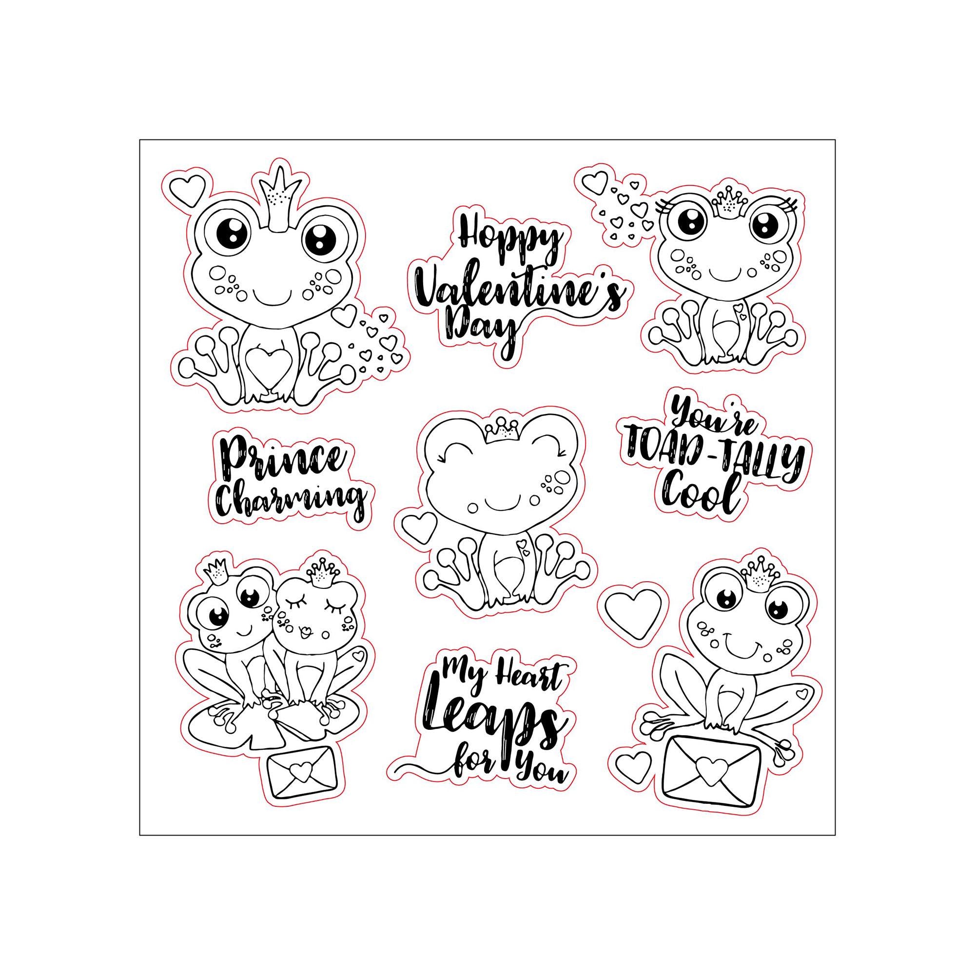 Frog Valentine's Day Clear Stamp Set for Cards
