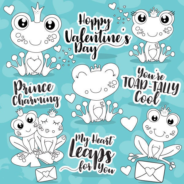 Frog Valentine's Day Clear Stamp Set for Cards