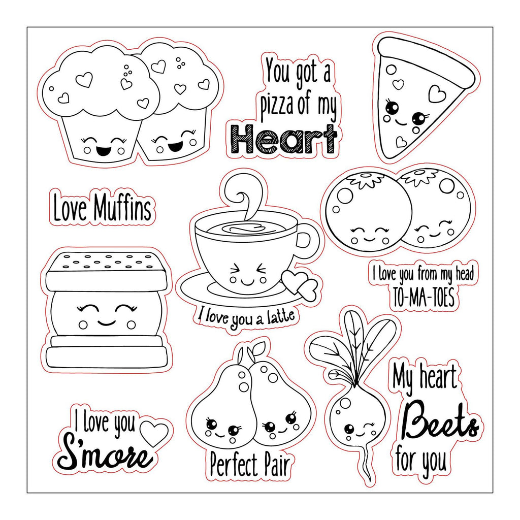 Kawaii Food Clear Stamps, DIY Scrapbooking, Card Making