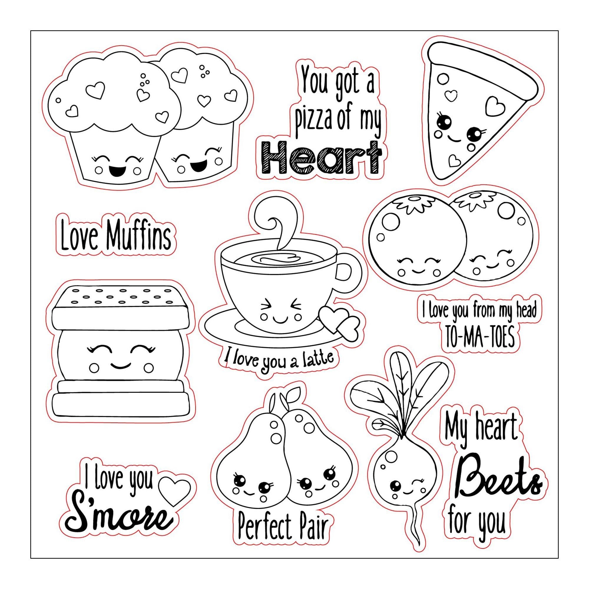 Kawaii Food Clear Stamps, DIY Scrapbooking, Card Making