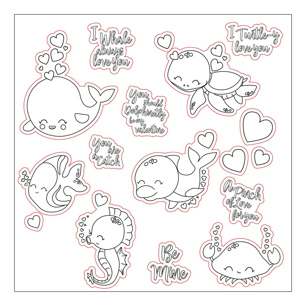Sea Animal Clear Stamps, Ocean Silicone Stamps for Scrapbook Cards