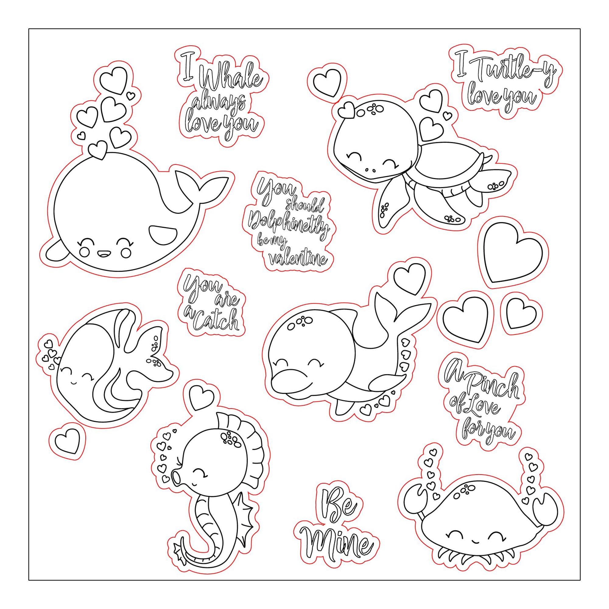 Sea Animal Clear Stamps, Ocean Silicone Stamps for Scrapbook Cards