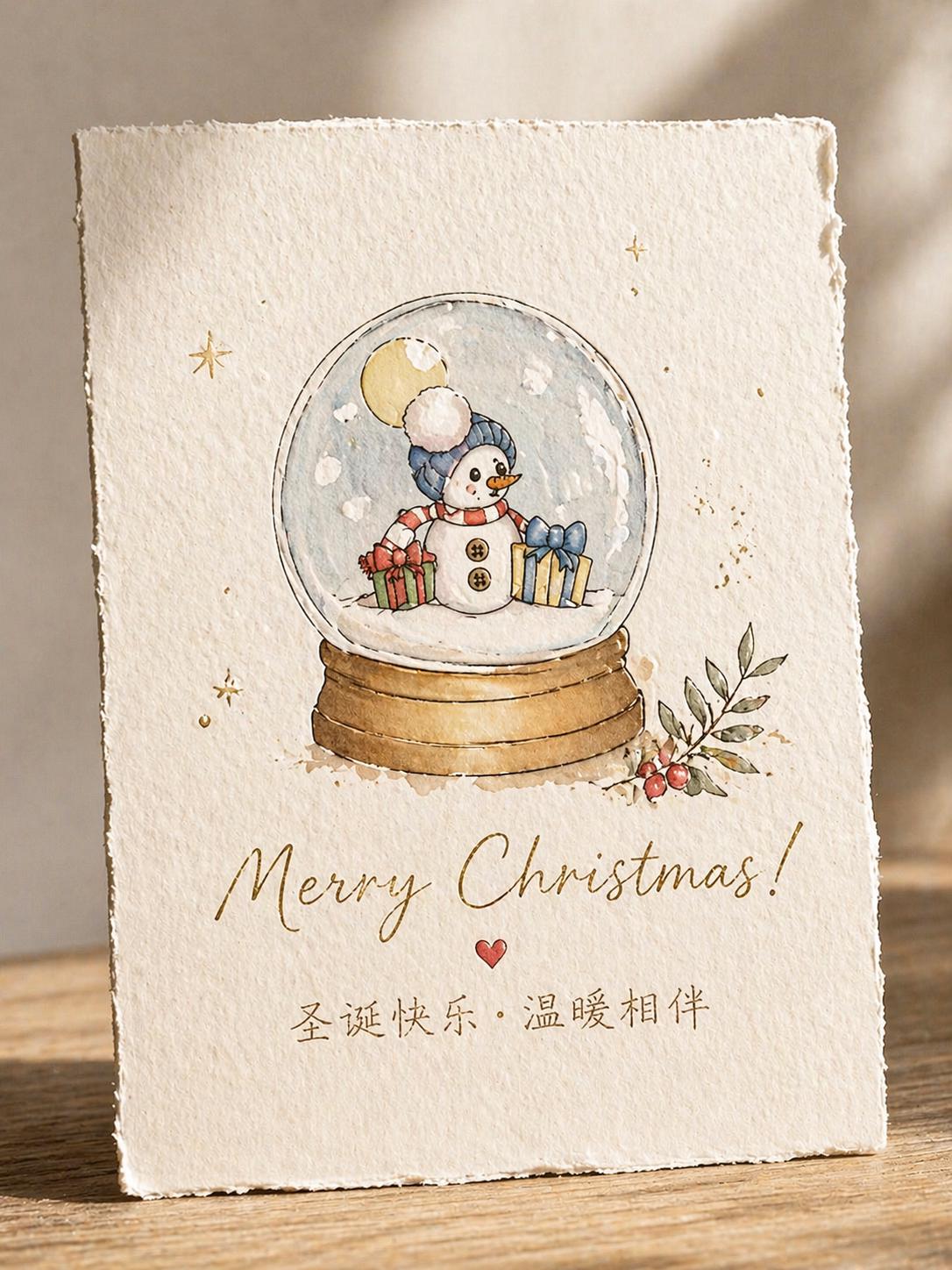 Christmas Snow Globe Stamp and Die | Santa Fox Snowman Scene | Holiday Card Making