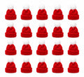 20 Red Knit Mini Hats with White Pom Poms, DIY Craft Supplies