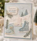 Christmas Ice Skating Shoes Metal Die Cut Set, Scrapbooking Stencil