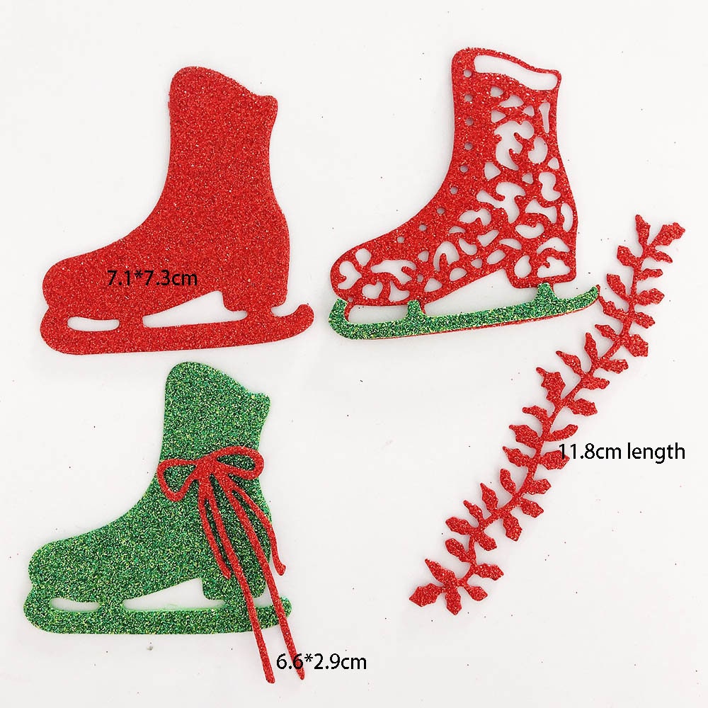 Christmas Ice Skating Shoes Metal Die Cut Set, Scrapbooking Stencil