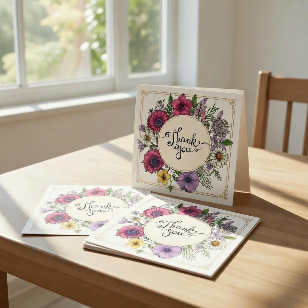 Thank You Flower Wreath Clear Stamp for Cards