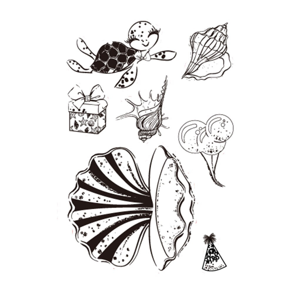 Mermaid Birthday Clear Stamp Set for Cards and Scrapbooks