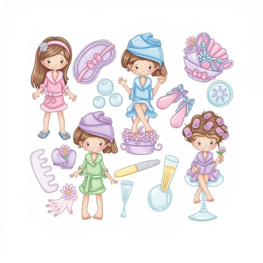 Spa Day Clear Stamp Set for Cards, Journals and Scrapbooking