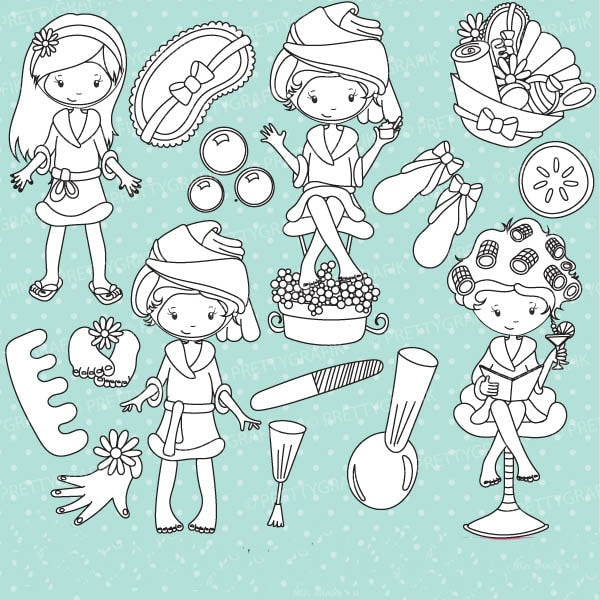 Spa Day Clear Stamp Set for Cards, Journals and Scrapbooking