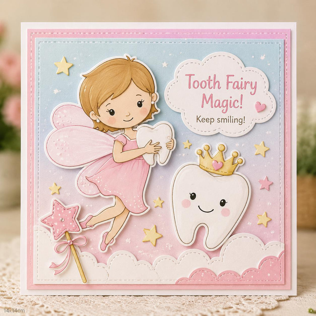 Tooth Fairy Clear Stamp Sheet for Kids Cards and Journals