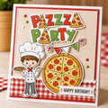 Pizza Party Clear Stamp Set for Cards and Scrapbooking