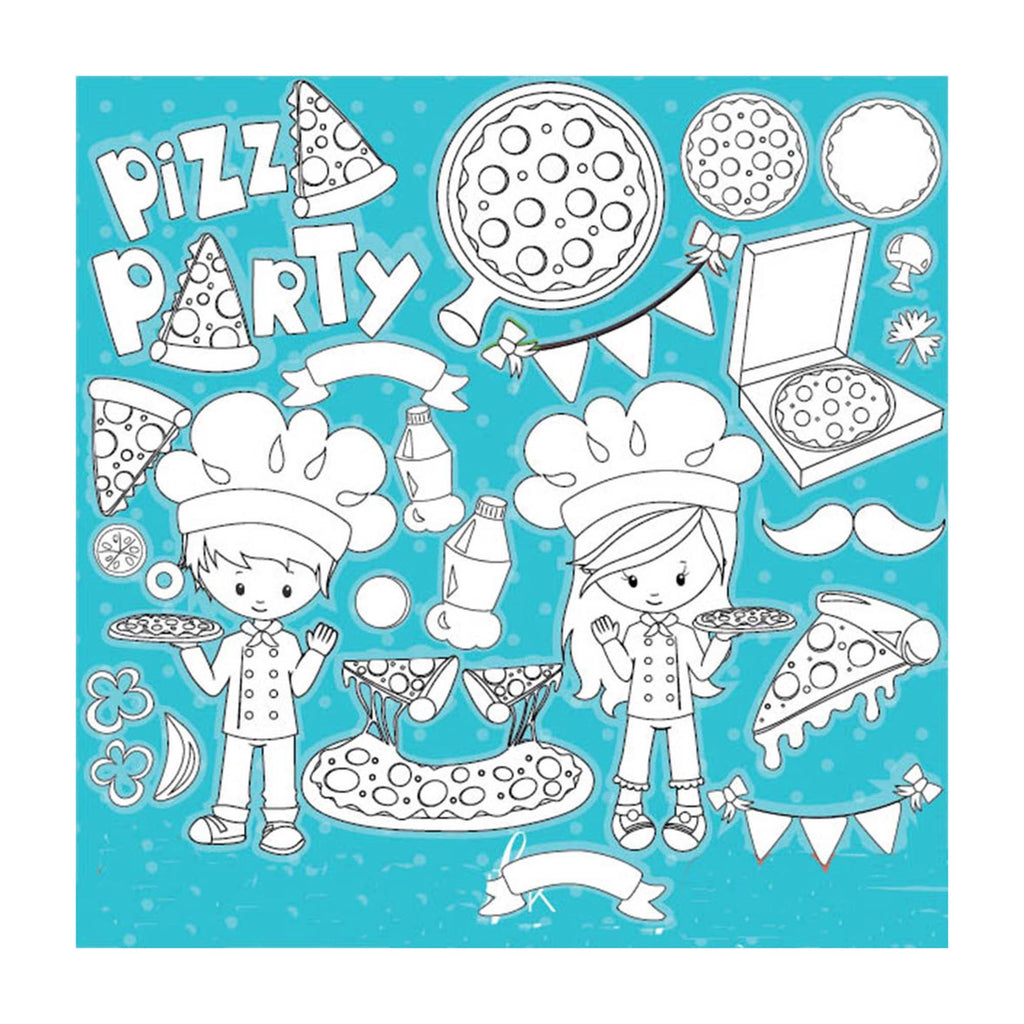 Pizza Party Clear Stamp Set for Cards and Scrapbooking