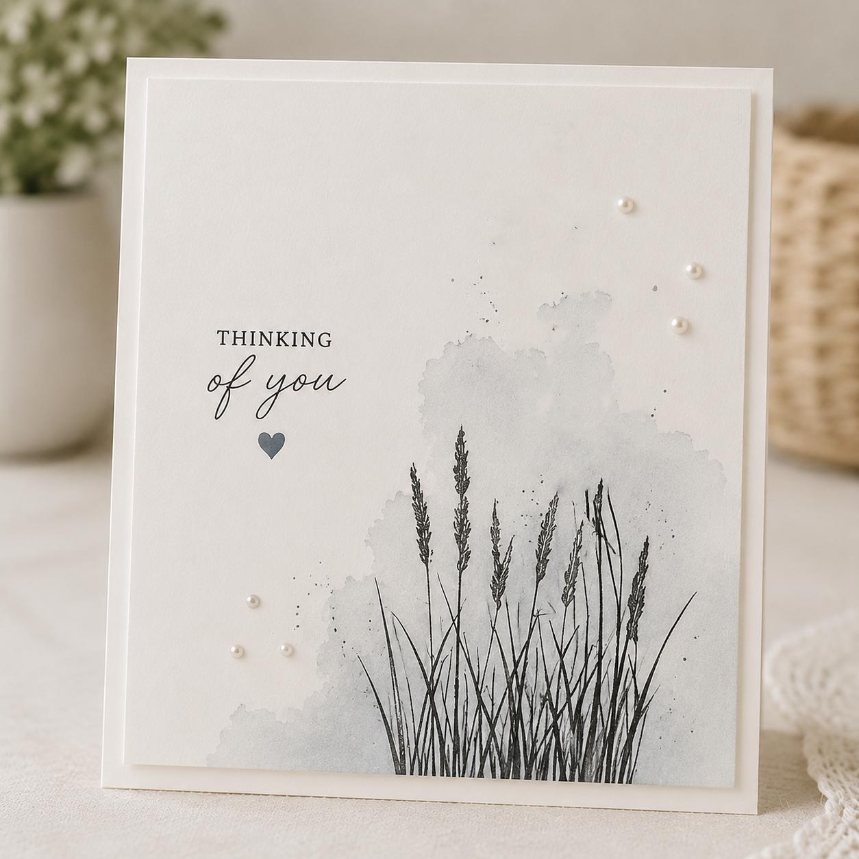 Flower Grass Clear Stamp and Die Set, Card Making (7x9cm)