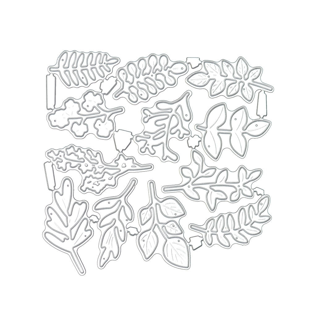 Flower Berry Leaf Metal Cutting Dies, 12 Piece Floral Stencils for Cards