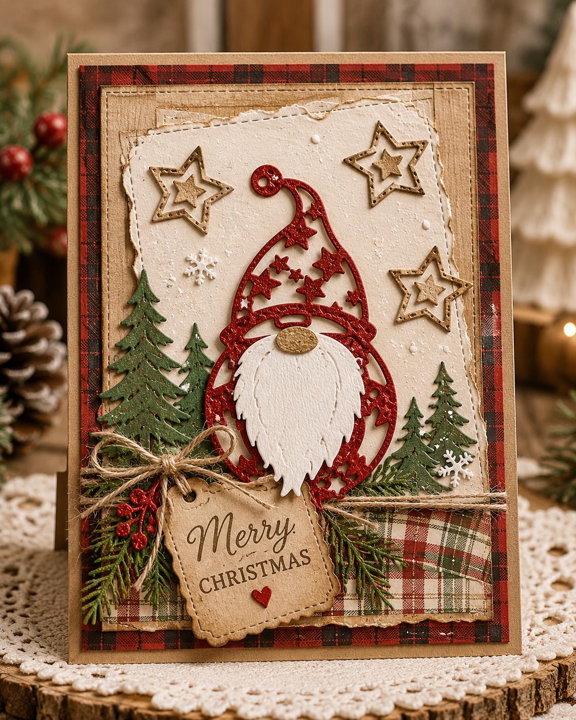 Santa Claus Metal Cutting Die, Christmas Stencil for Cards