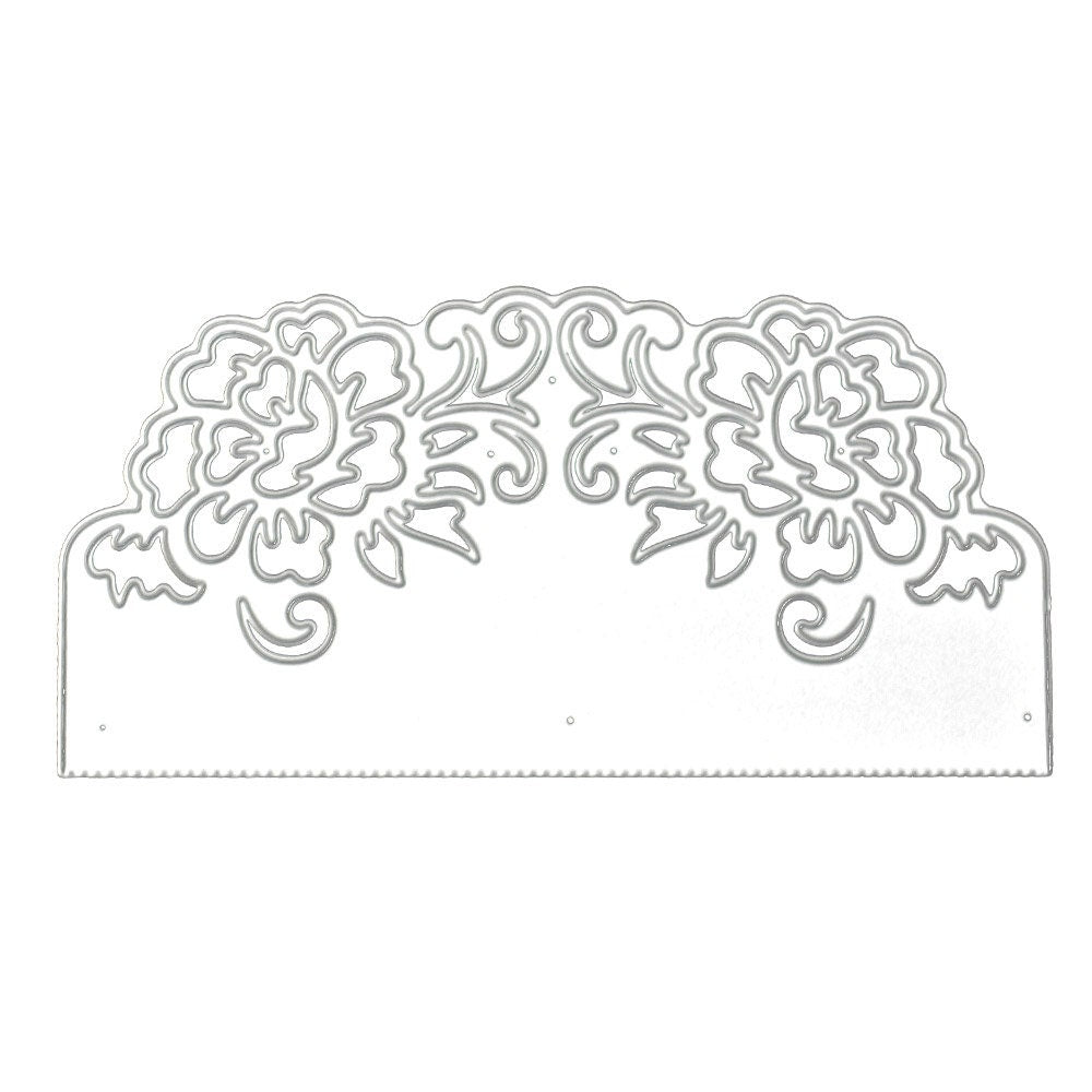Lace Flower Border Cutting Dies, Invitation Card Stencil