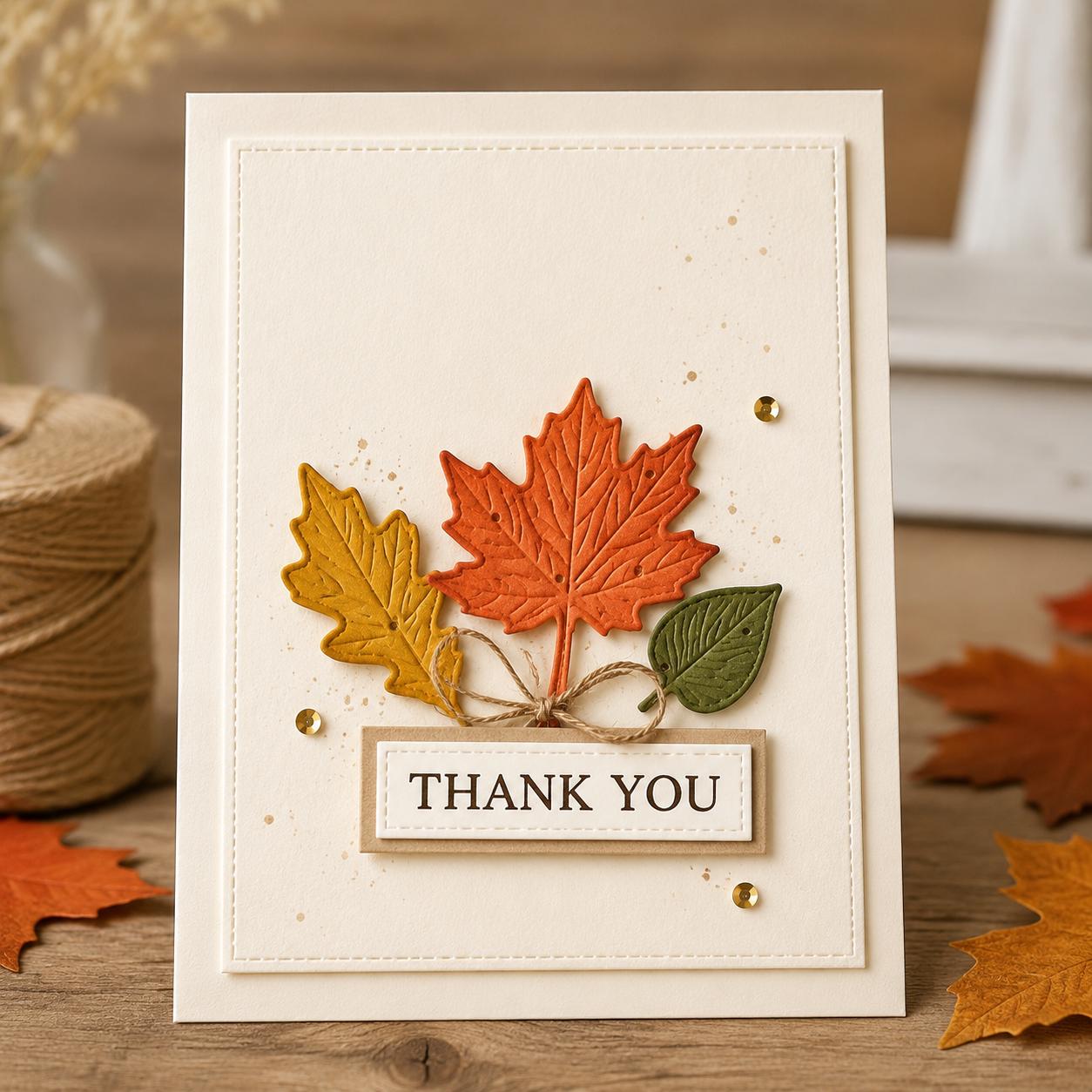 Leaf Metal Cutting Dies, 8 Piece Botanical Stencil Set for Cards