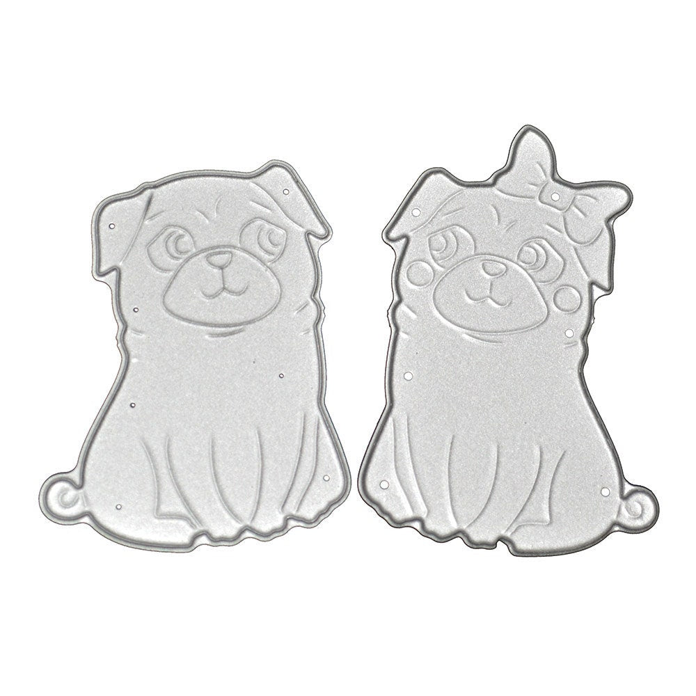 2 Dog Metal Cutting Dies, Pet Stencils for Scrapbook Cards