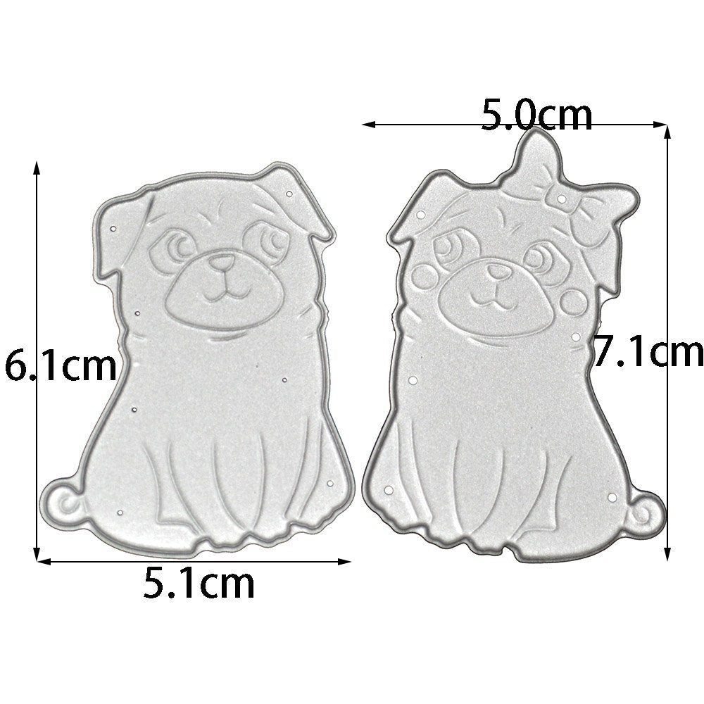 2 Dog Metal Cutting Dies, Pet Stencils for Scrapbook Cards