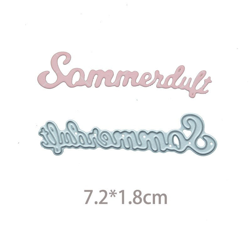 German Sentiment Metal Cutting Dies, Word Stencils for Scrapbook Cards