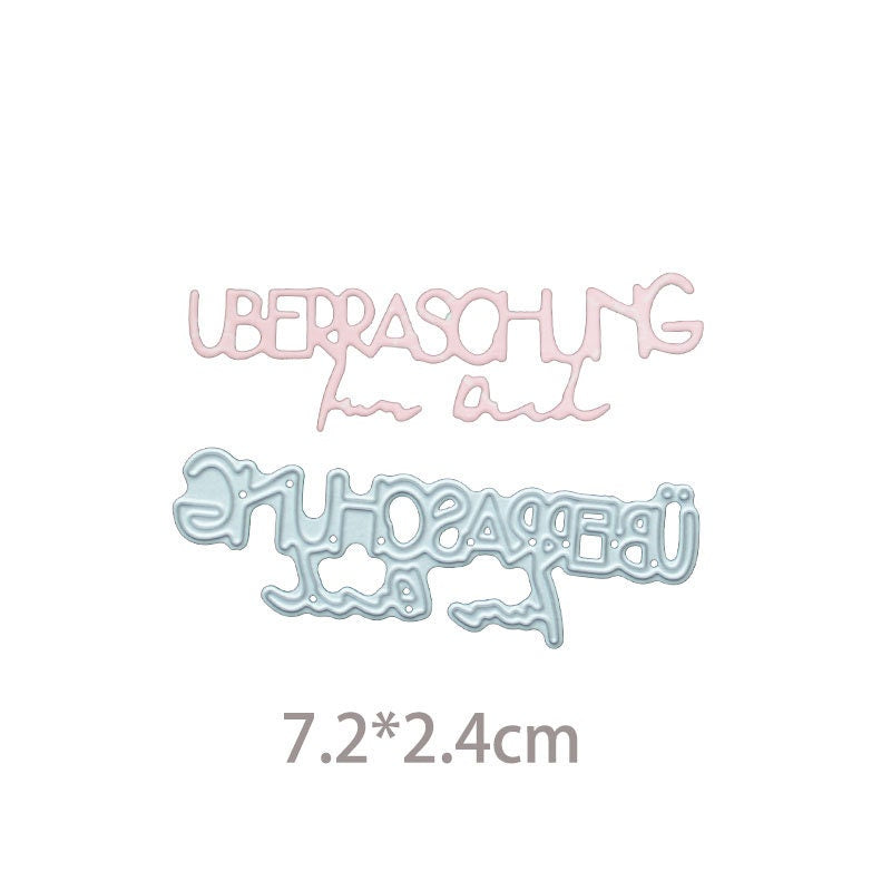 German Sentiment Metal Cutting Dies, Word Stencils for Scrapbook Cards