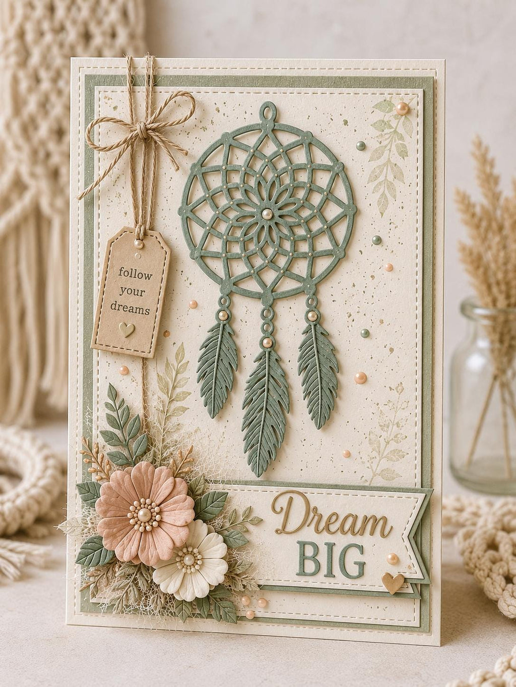 Dream Catcher Metal Cutting Die, Boho Stencil for Scrapbook Cards