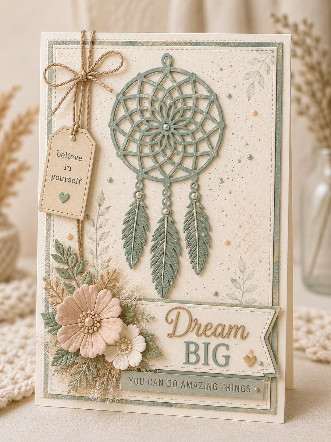 Dream Catcher Metal Cutting Die, Boho Stencil for Scrapbook Cards