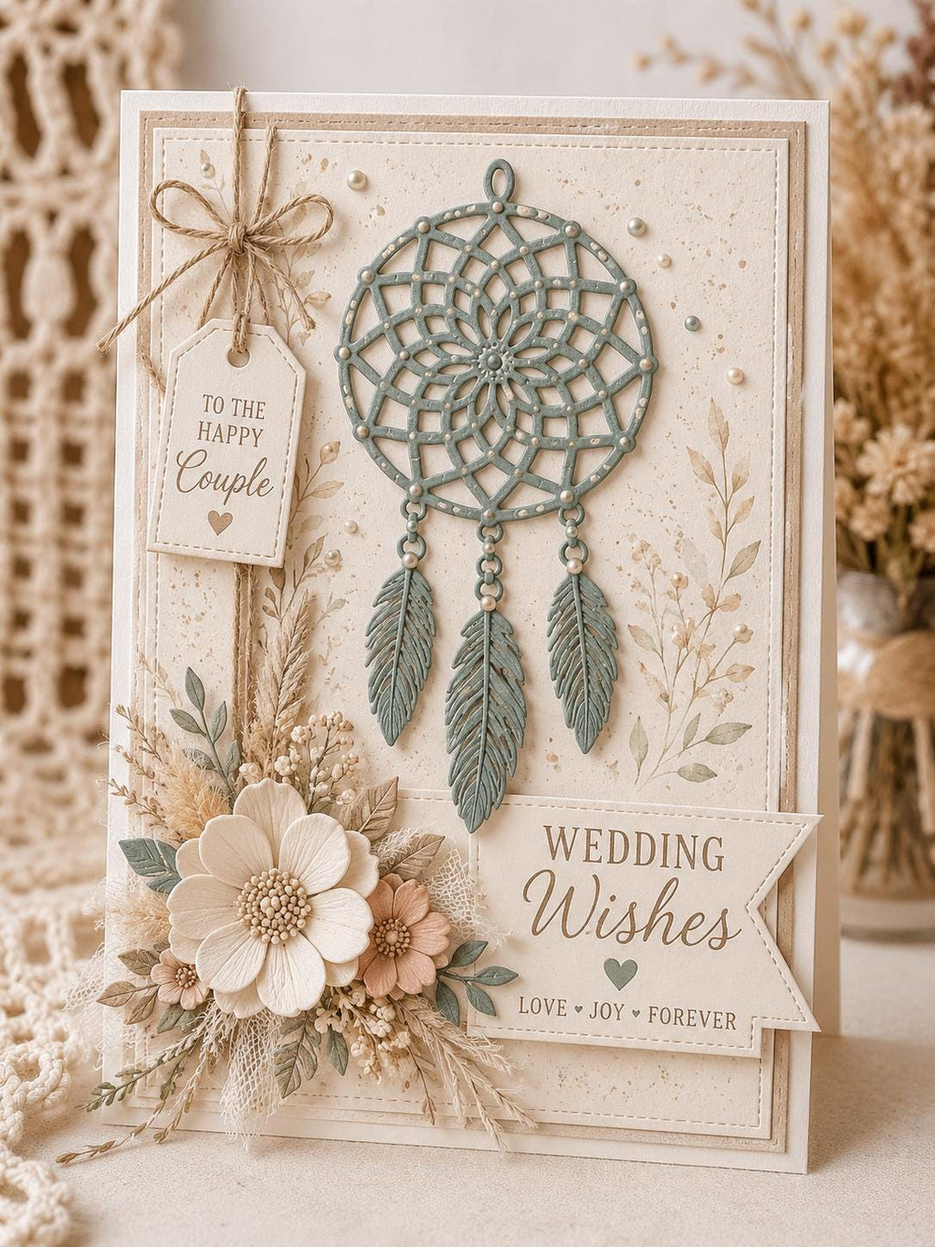 Dream Catcher Metal Cutting Die, Boho Stencil for Scrapbook Cards