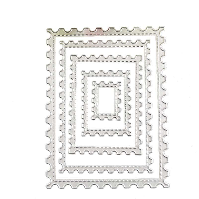 5 Postage Stamp Frame Metal Cutting Dies for Cards