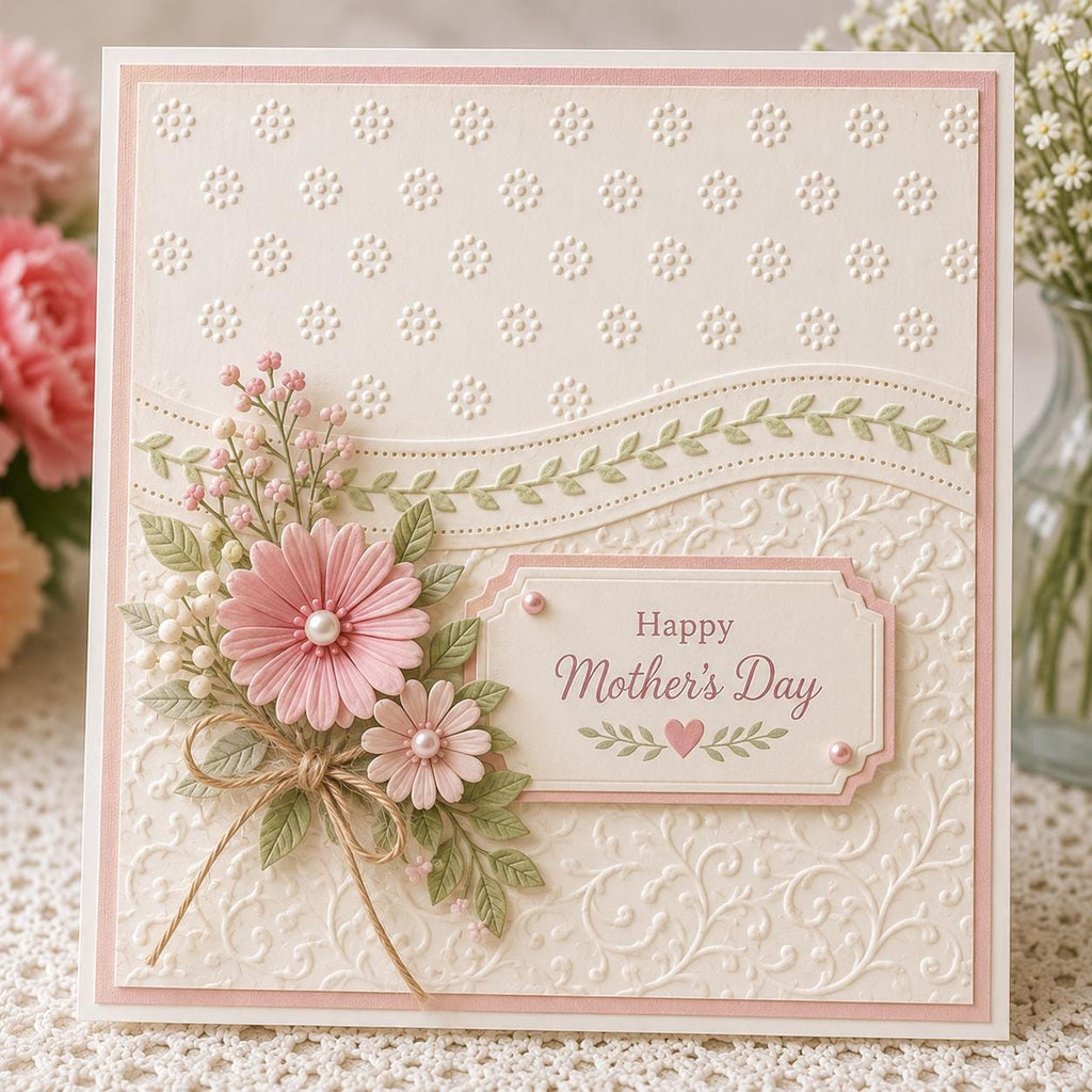 Daisy Dot Embossing Folder, 15 x 15 cm Floral Pattern