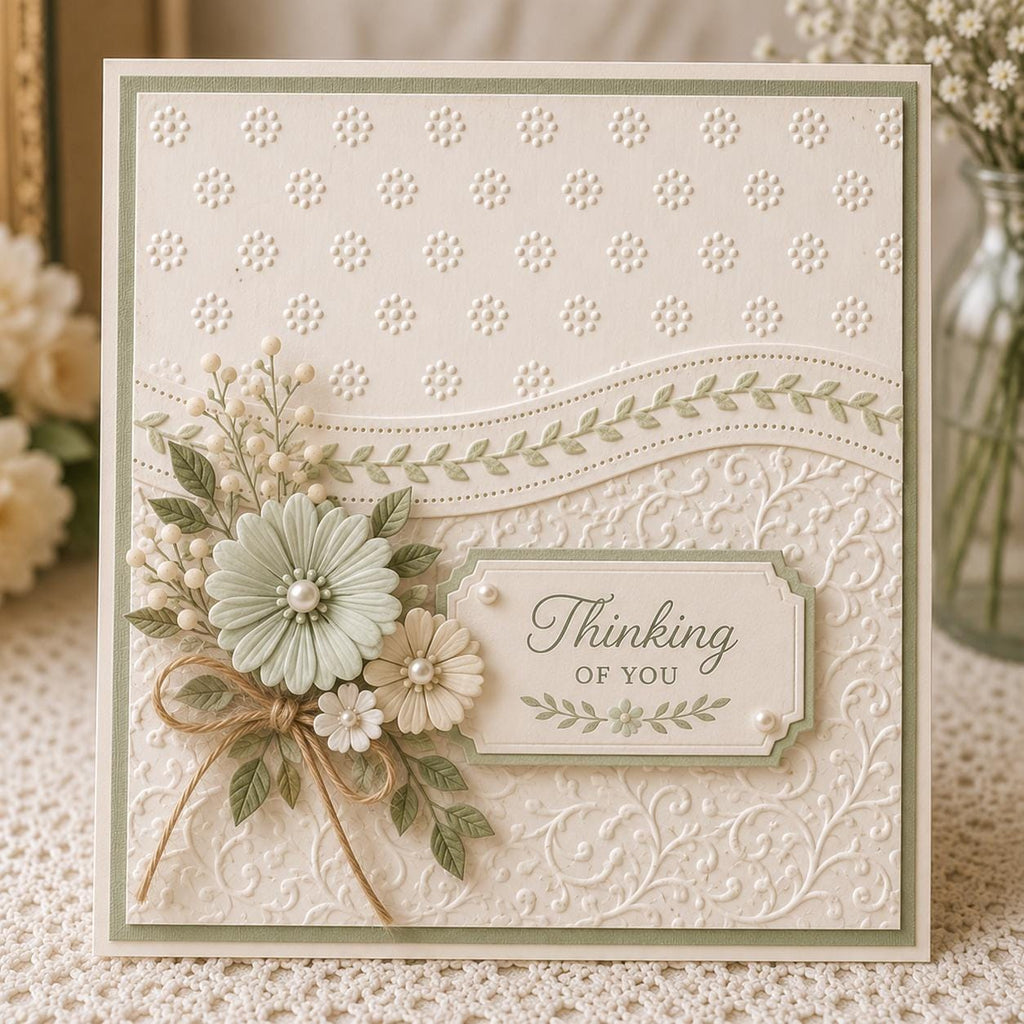 Daisy Dot Embossing Folder, 15 x 15 cm Floral Pattern