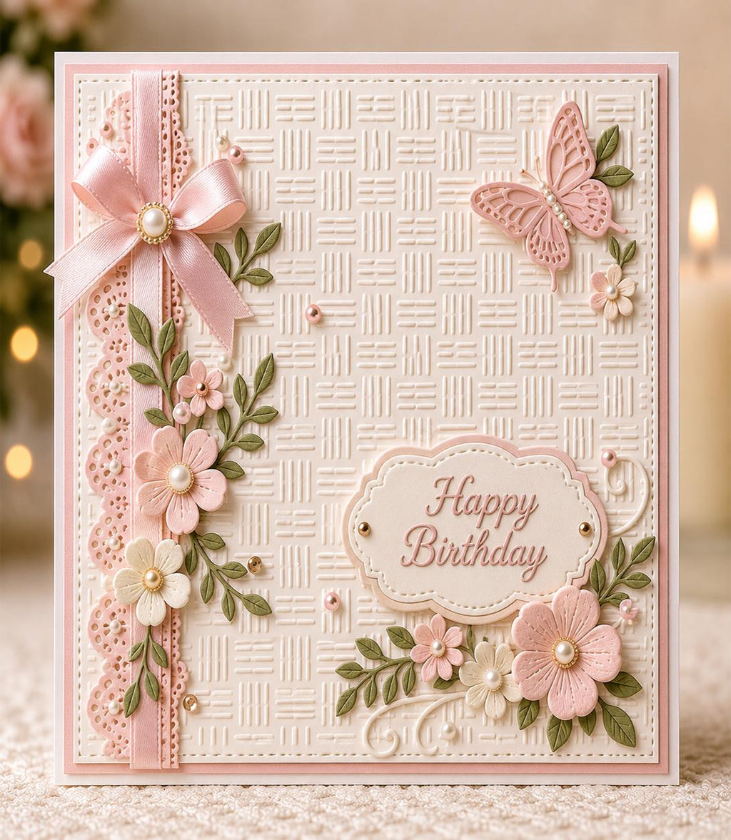 Woven Texture Embossing Folder for Cards, 12.7 x 17.8 cm